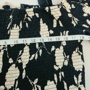 Soft Surroundings Black White Floral Smocked Cold Shoulder Midi Dress Size 2X thumbnail 6