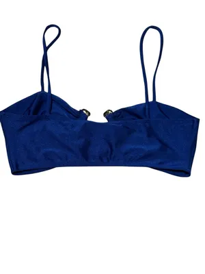 Dexire XS3006 Blue Ruched Bralette Crop Top with Gold Hardware Size S thumbnail 2