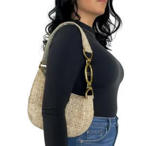 Charles & Keith Cream Tweed Asymmetrical Shoulder Bag thumbnail 12
