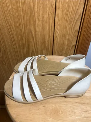 CROCS Women's White Triple-Strap Sandals thumbnail 2