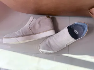 Dr. Scholl's "If Only" wedge slip-on sneakers in a light gray perforated suede material. thumbnail 9
