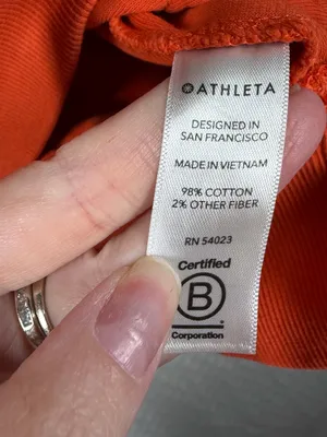 Athleta‎ Orange Sundown Puckered Sweatshirt thumbnail 4