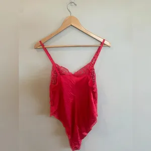 APPLAUSE Vintage Red Lace‎ High Cut Teddy 80s 90s Size 34 Made in the USA NWOT thumbnail 2
