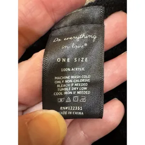 Anthropologie Do Everything in Love Black‎ Textured Open Sweater Fringe One Size thumbnail 6