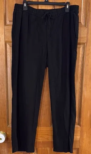 Old navy women’s black linen blend pants size large . thumbnail 1