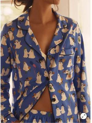 Bedhead PJs X Anthropologie That’s The Spirit Ghost Halloween Classic Jersey Set thumbnail 6