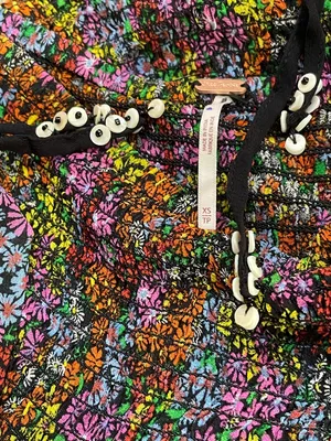 Free People Floral Puff-Sleeve Crop Top in Multi Colors thumbnail 9
