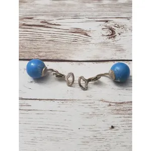 Vintage Clip On Earrings 3/8" Blue Ball - Cosmetic Issues thumbnail 7