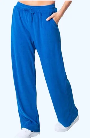 Urban Outfitters Edikted Royal Blue Terry cloth Sweatpants S Casual Wide Leg thumbnail 1