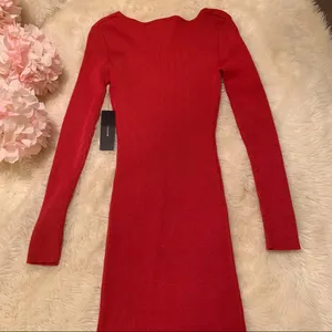 Lulu’s Brick Red Ribbed Bodycon Sweater Dress thumbnail 4
