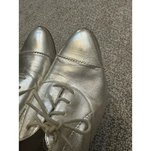 COLE HAAN The Go-to Arden Oxford‎ Shoes Size 10.5B Soft Gold Metallic Leather thumbnail 7