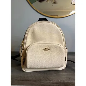 Coach Court Mini Backpack White Pebbled Leather Gold Hardware C8603 thumbnail 6