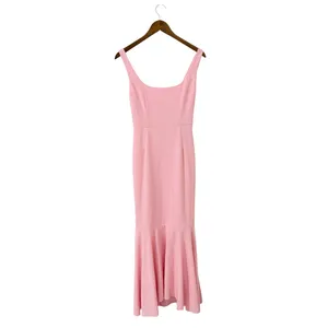 Lulus Romantic Destiny Light Pink Square Neck Trumpet Maxi Dress size Small NWT thumbnail 5
