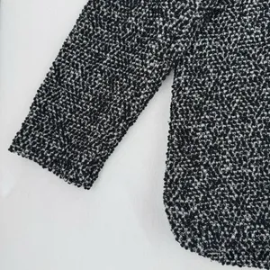 Calvin Klein Women XL Textured Boucle Hooded Sweater Black White Pullover Cozy thumbnail 4