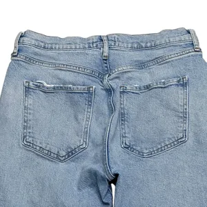 AGOLDE Riley High‎ Rise Straight Crop Jeans in Zephyr Size 28 Button Fly Raw Hem thumbnail 7