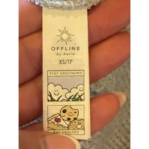 OFFLINE by Aerie Waffle Henley Shirt Women XS Gray Long Sleeve Athleisure thumbnail 10