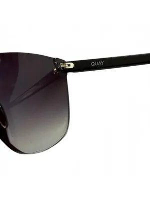 Quay Australia Come Thru Cat Eye Sunglasses Oversized Black Fade Gradient UV thumbnail 6