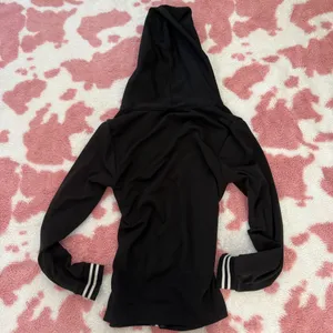 Y2K Black Fitted Zip Up Hoodie Athletic Jacket Sporty Slim Fit Athleisure Gym Girl Coquette Streetwear XS S thumbnail 3