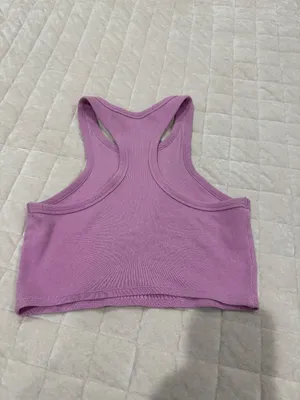Alo Ribbed Cropped Tank | Small/Medium | Lavender thumbnail 2