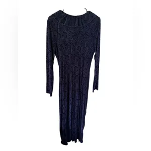 By Anthropologie Velvet Ruched Maxi Dress Navy thumbnail 6