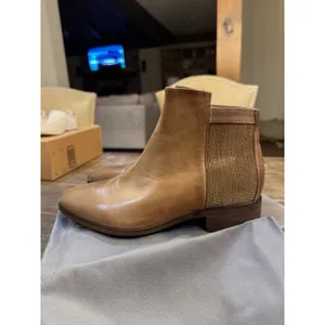 Antelope Carson‎ Bootie Size 37 US 6-7 Taupe Brown Metallic Insert Distressed thumbnail 4