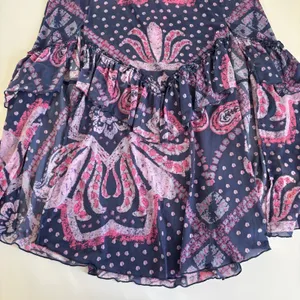 Free People Swept Away Maxi Top Sheer Dress Beach Cover-Up Womens XL Blue/Purple thumbnail 6