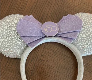 Disney 100th Anniversary Silver and Lavender Minnie Headband thumbnail 1