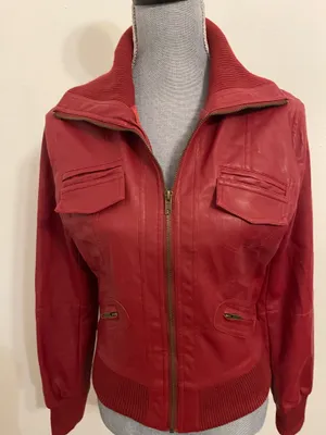 Zenana Red Faux Leather Jacket thumbnail 10