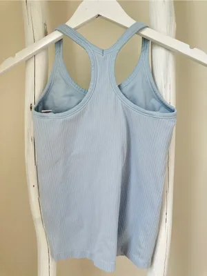 Women’s Light Blue Ribbed Racerback Tank Top Size Medium thumbnail 2
