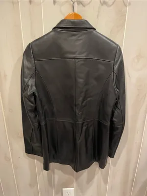Croft & Barrow Cute cool classic 90s zip front lined buttery black leather jacket pockets thumbnail 3