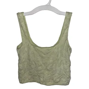 Anthropologie Light Green Hannah Seamless Textured Crop Tank S/M Floral thumbnail 2