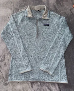 Patagonia‎ Women's Better Sweater Blue Heather 1/4 Zip Up Size M thumbnail 1