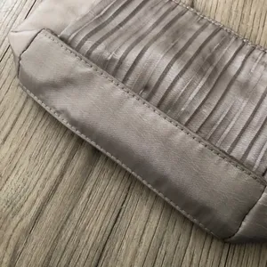 Bulgari for Emirates Silver Ruched Travel Case Makeup Bag Cosmetic Purse thumbnail 7