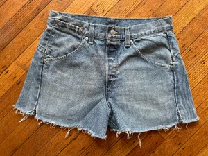 Vintage Levi's bush high waist jean shorts Wmns W30 thumbnail 1