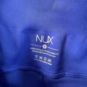 NUX Blue Ribbed Leggings Size Medium High Rise Active Stretch thumbnail 5