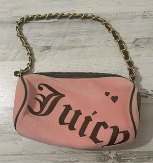 Vintage Juicy Couture Pink Suede Barrel Shoulder bag Y2K thumbnail 1