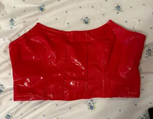 SheIn red crop top thumbnail 1