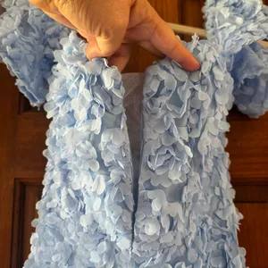 Faeriesty 3D Flower Off Shoulder Dress Size Small Light Blue Prom Homecoming thumbnail 2