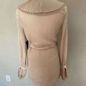 NWT Chrissy Teigen x Revolve Sands Ruffle Mini Wrap Dress, Blush/Ivory XS thumbnail 8