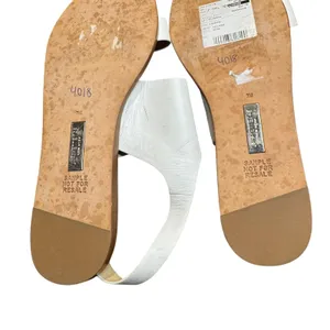 Lafayette 148 Shoes Womens Size 7 White Leather Slingback Sandals Flat‎ Strappy thumbnail 11