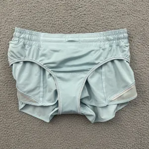 Lululemon Hotty Hot Shorts Low Rise 2.5" Cyan Blue Athletic Athleisure Women 10 thumbnail 4