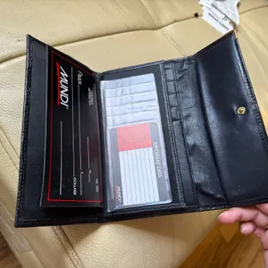 Mundi VTG Black Lizard Embossed‎ Leather Checkbook Wallet Kiss Lock Coin Purse thumbnail 5
