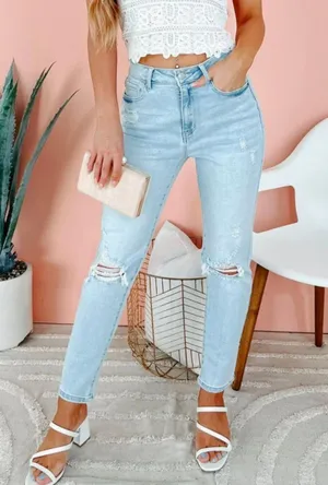 NanaMacs High Rise Mom Jeans thumbnail 1