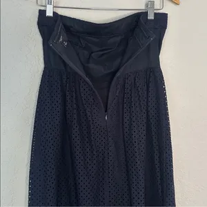 Ann Taylor Navy Blue Strapless Maxi Dress Resortwear Mesh Beachy Vacation Preppy thumbnail 8