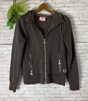 Cavallo Equestrian Bejeweled Brown Equestrian Hooded Jacket thumbnail 1
