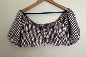 Wild Fable Gingham crop top (L) thumbnail 1