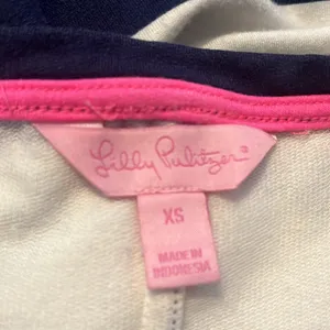 Lilly Pulitzer XS Devon A Line Dress Navy White Aquatic Stripe Pink thumbnail 4