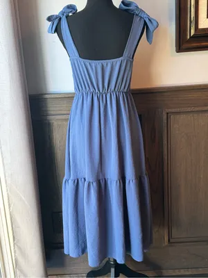 See You Monday light blue Tie-Shoulder Midi Dress large thumbnail 4