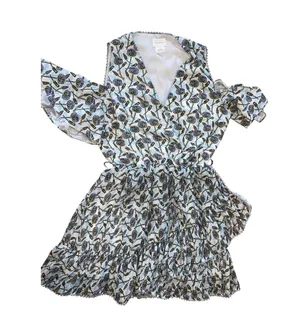 Foxiedox Dress Lexie Cold Shoulder Floral Wrap Coquette Summer New large-NO BELT thumbnail 3