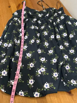 Free People Bubble Black Floral Mini Dress with Lavender & Green Accents thumbnail 6